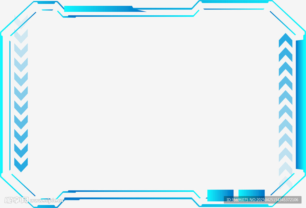 蓝色科技风边框背景图