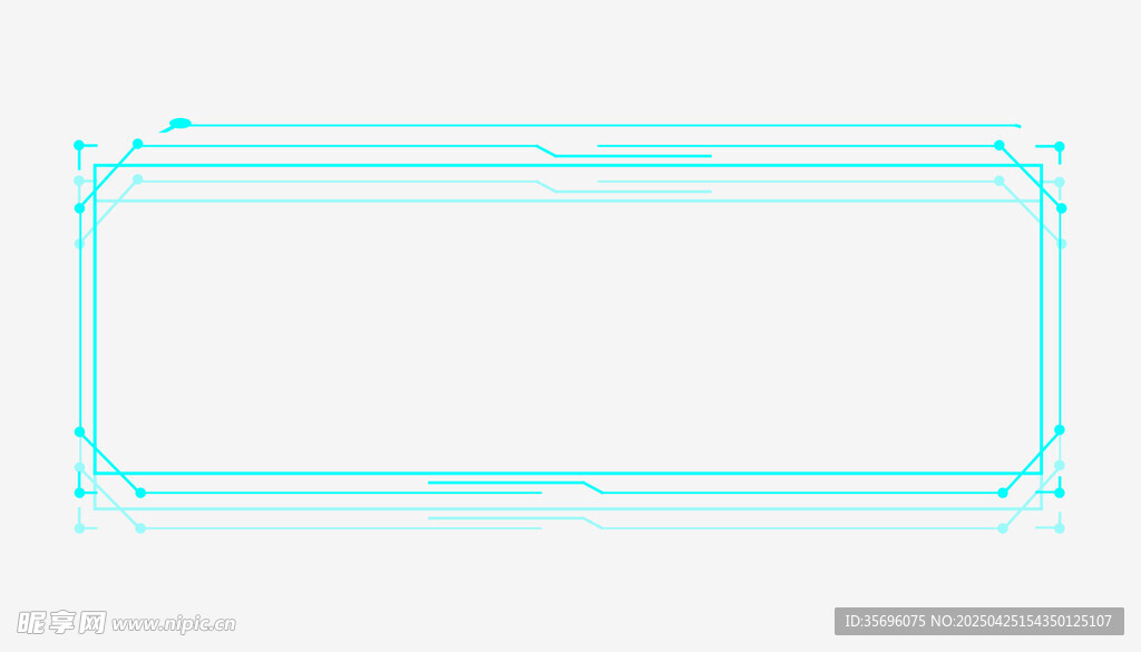 浅蓝色简约边框装饰元素