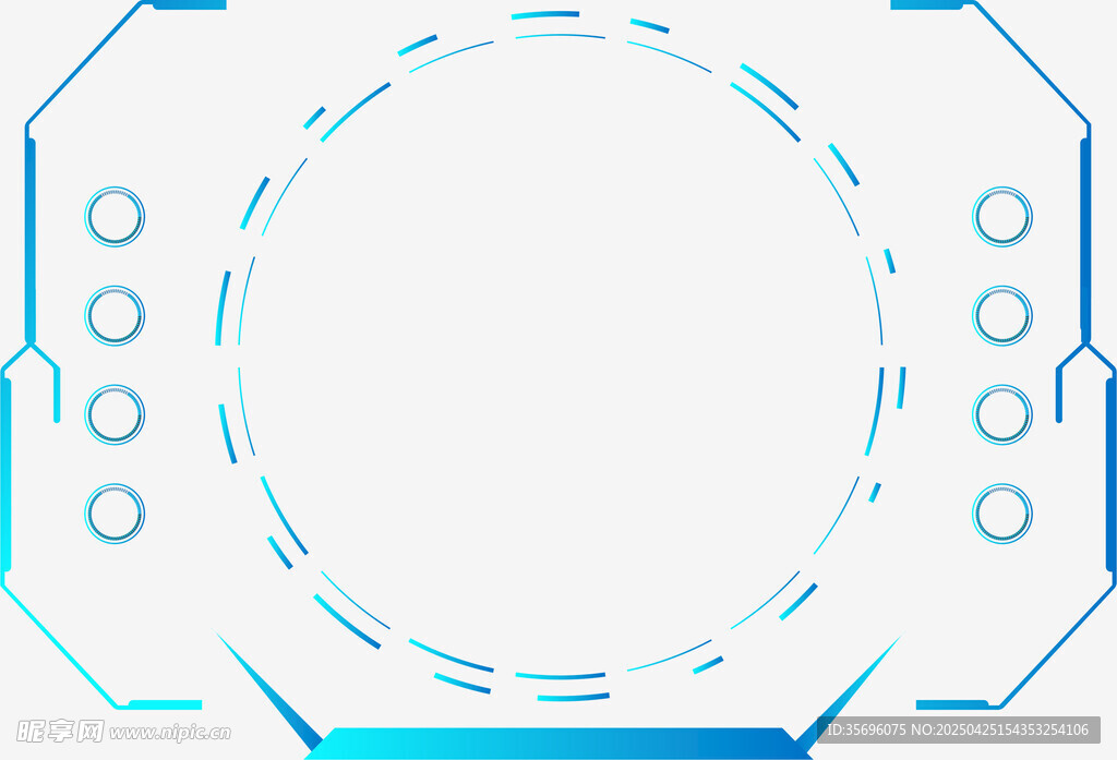 科技风蓝色圆形边框图案