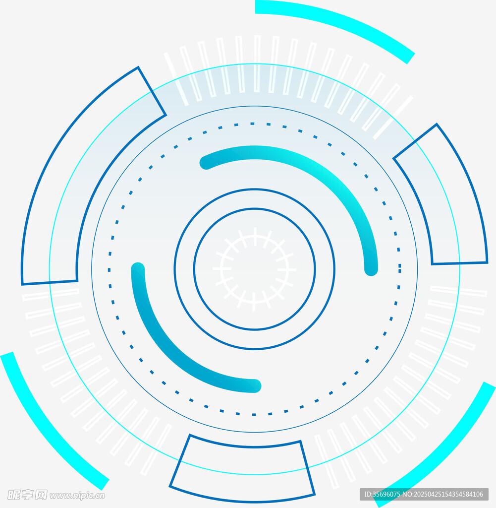 科技感环形线条界面元素