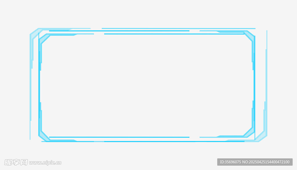 蓝色简约边框图形