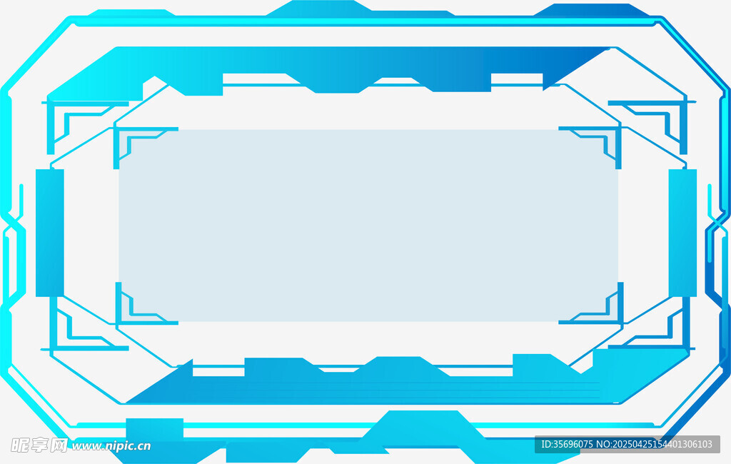 蓝白科技风几何边框背景