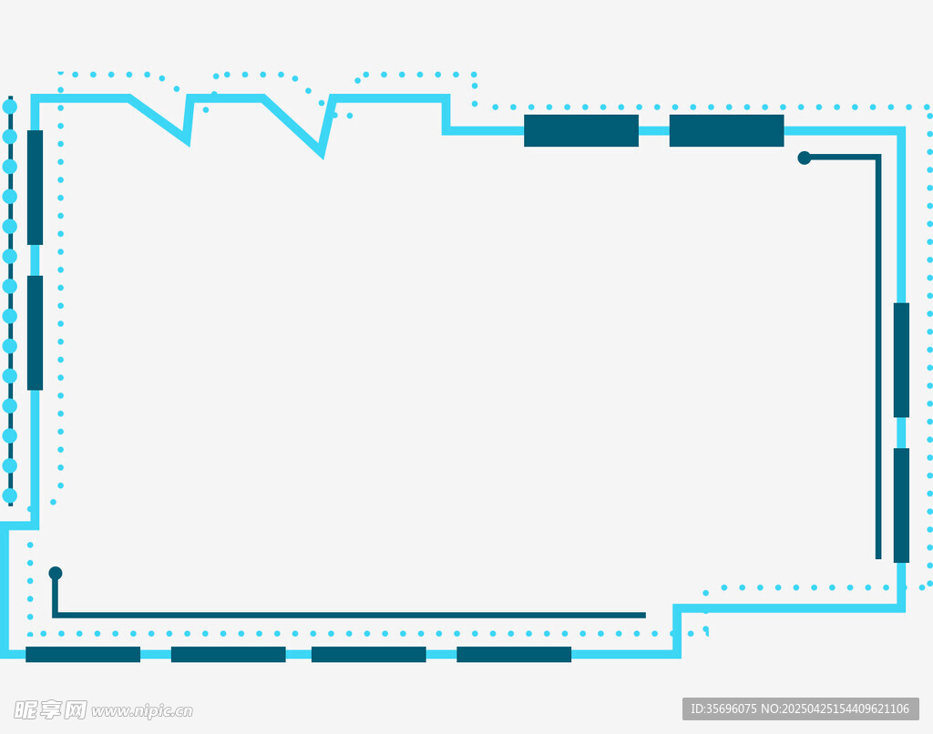 简约蓝色边框几何图形设计