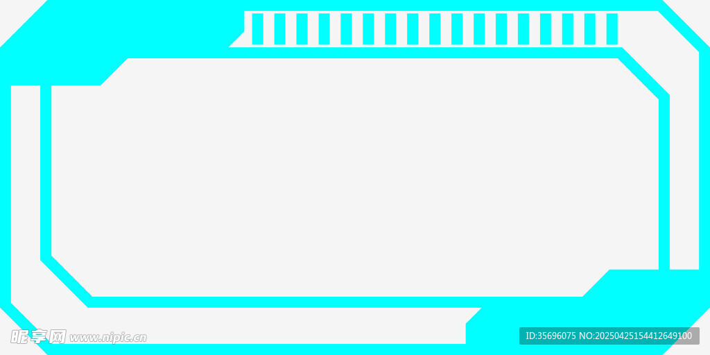 蓝绿色科技风边框图案