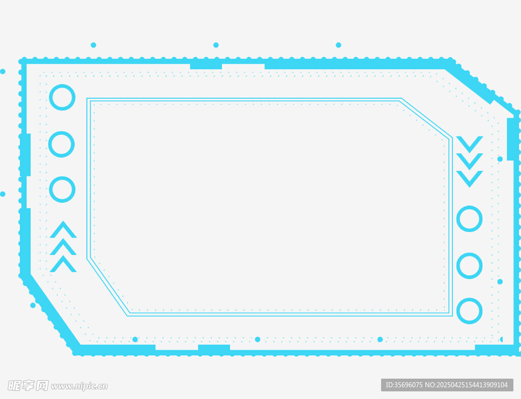 科技风蓝色边框设计元素