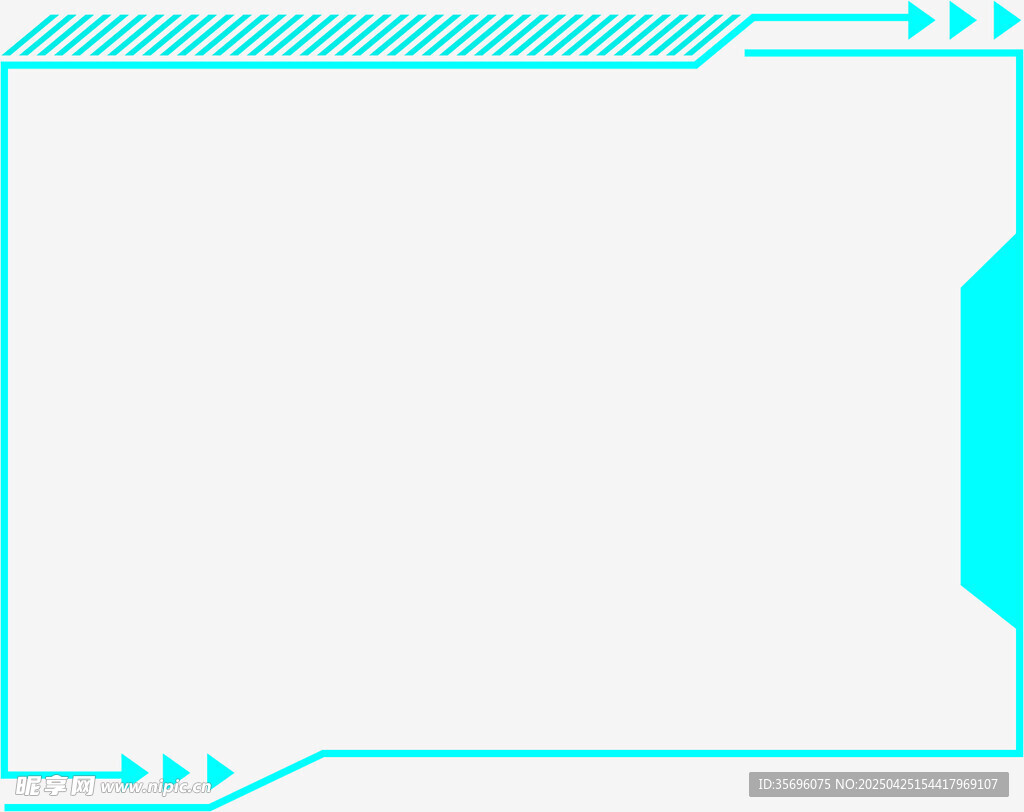 蓝绿色科技风边框背景图