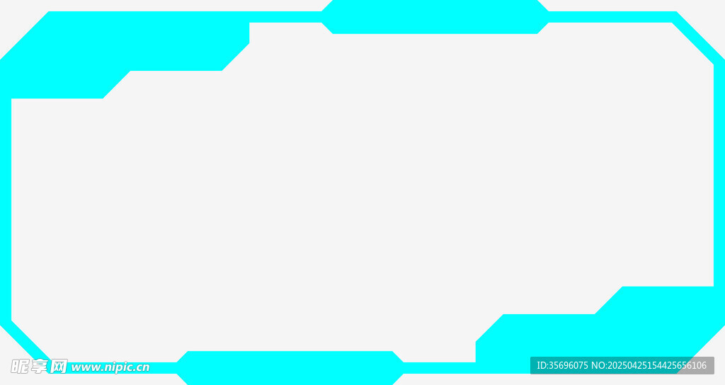 蓝绿色科技风边框背景