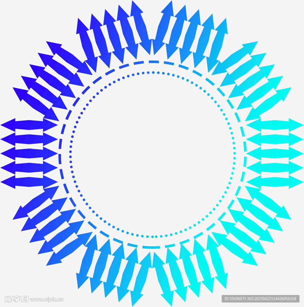 蓝绿渐变箭头环形图案