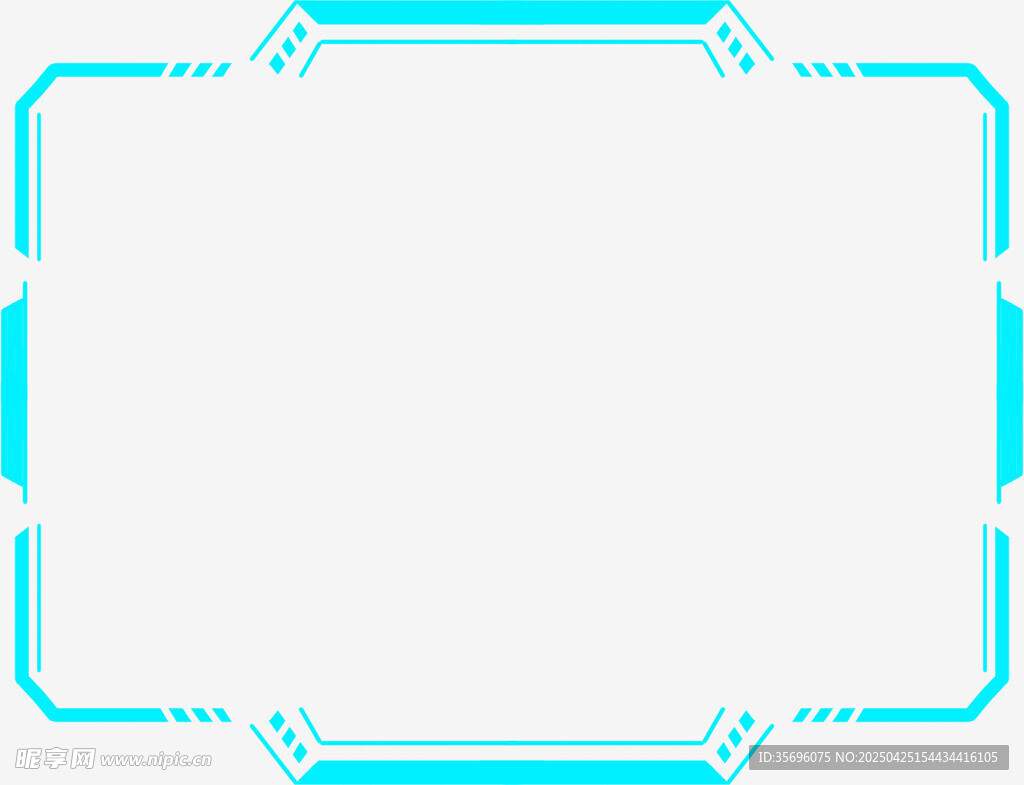 蓝绿色简约边框设计元素