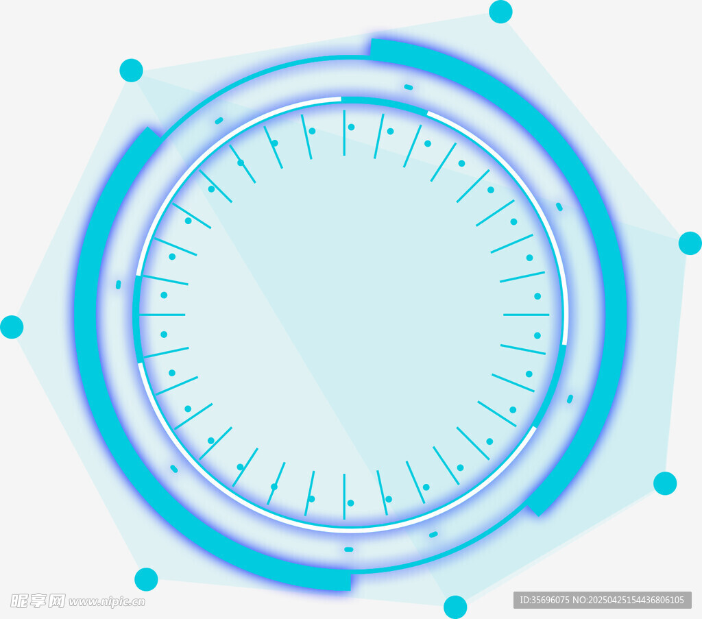 科技风圆形仪表盘界面