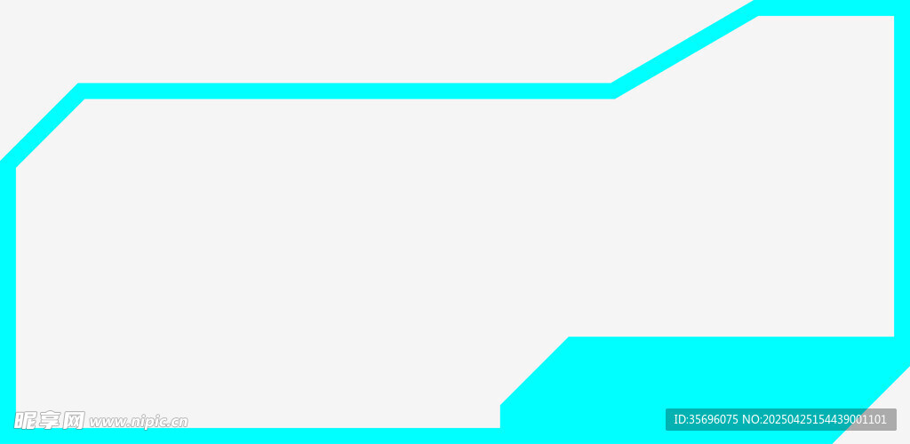 蓝白简约几何图形边框