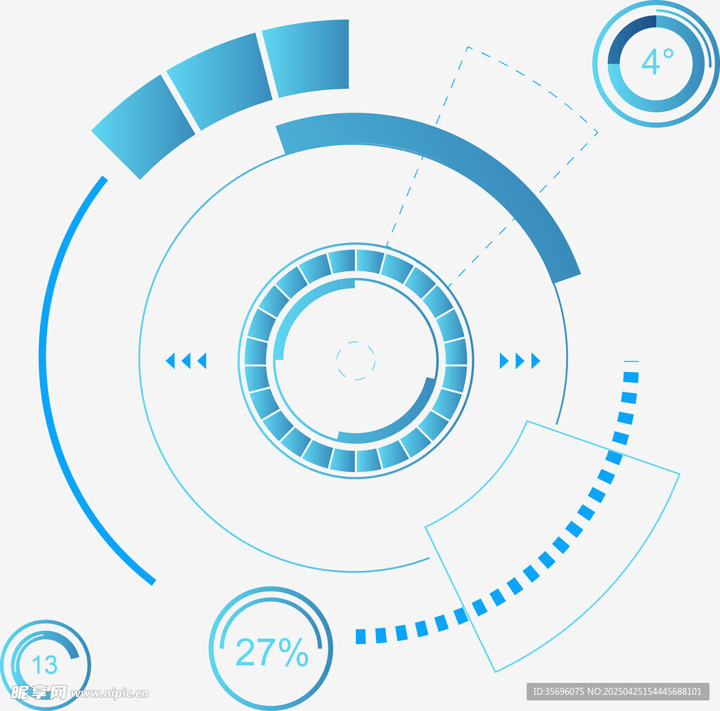 科技风蓝色数据界面元素