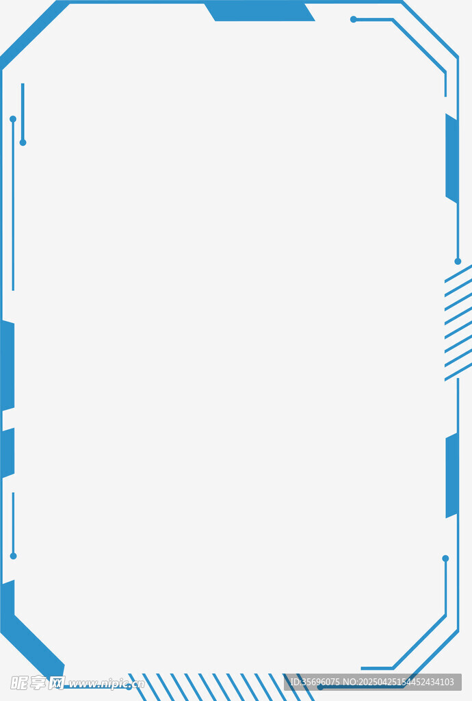 蓝色科技风边框设计元素