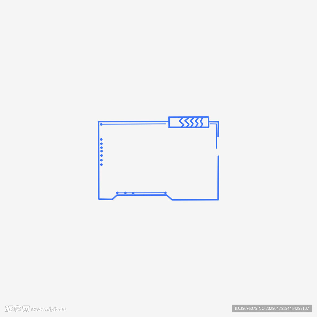 蓝色线条勾勒的矩形轮廓