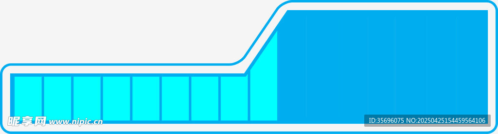 蓝色渐变长条图形元素