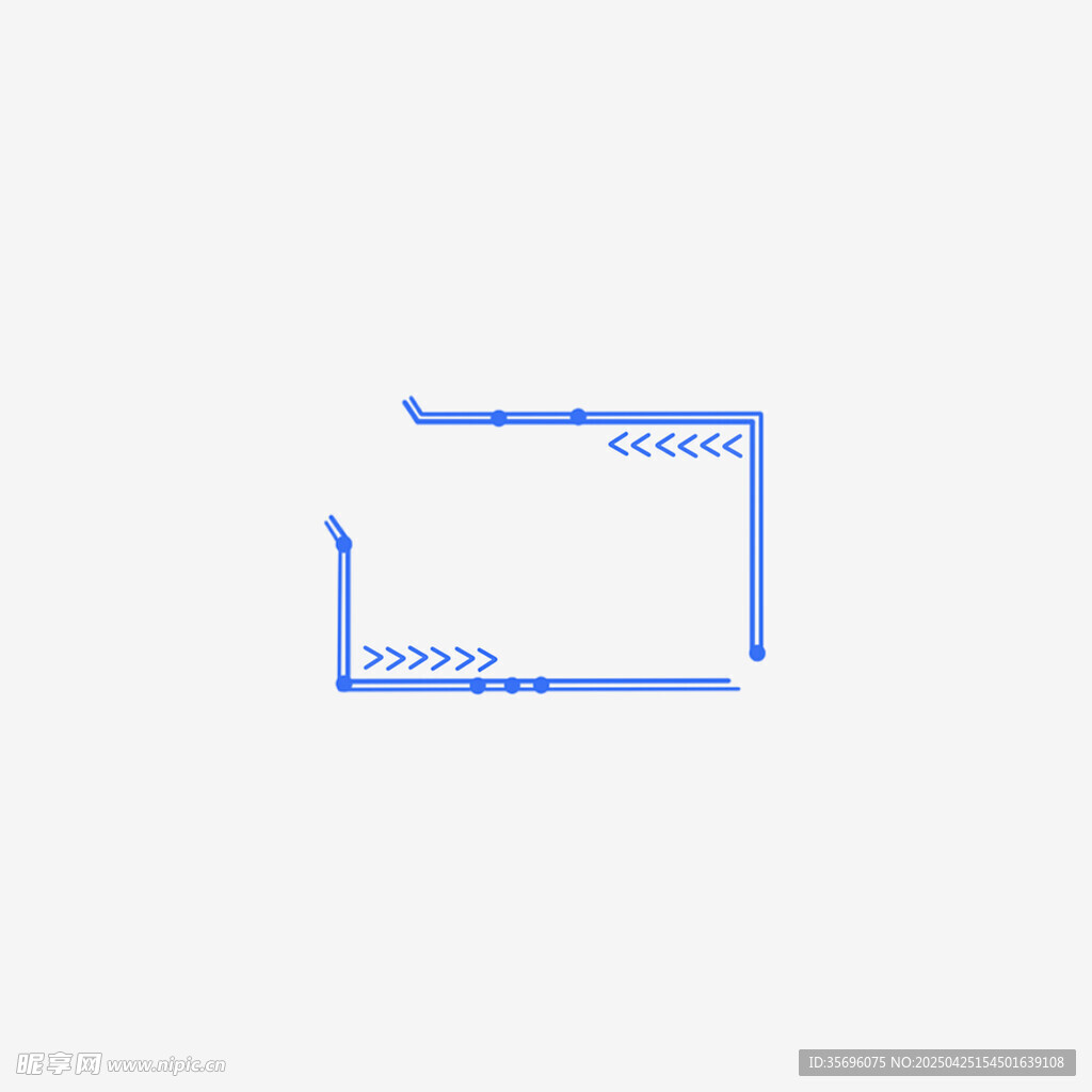 蓝色简约线条边框图案