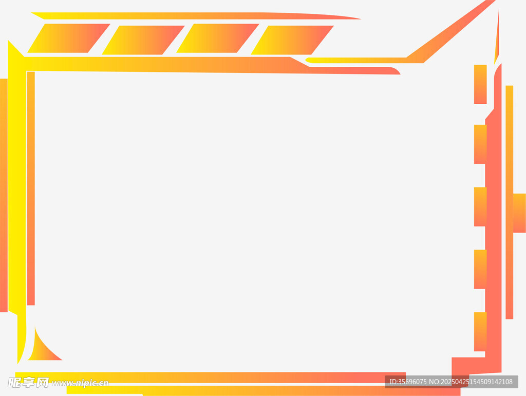橙黄色几何边框背景图