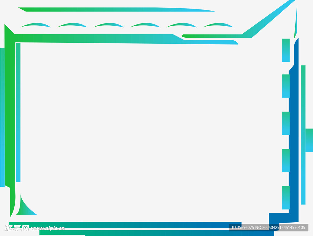 蓝绿渐变边框空白图形