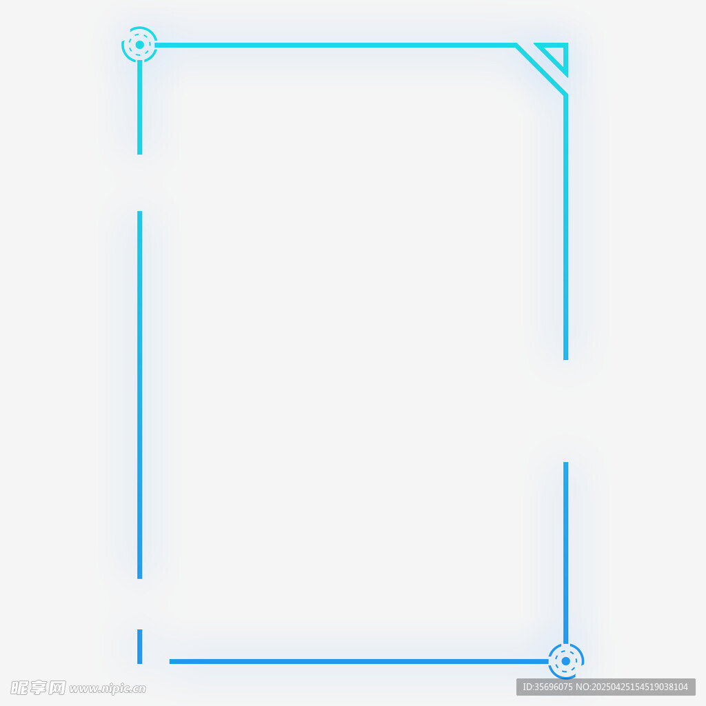 简约蓝色线条边框设计