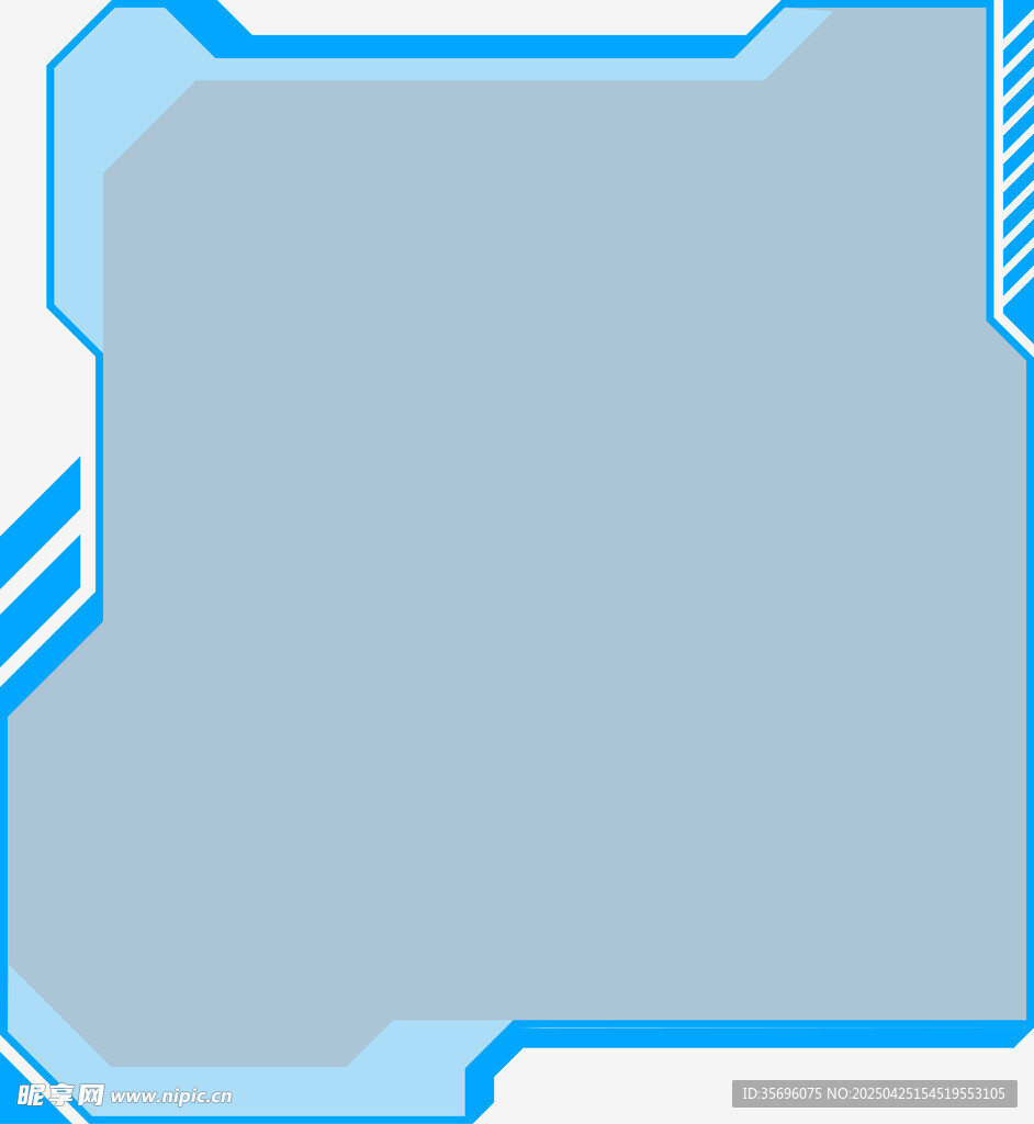 蓝色科技风边框设计元素