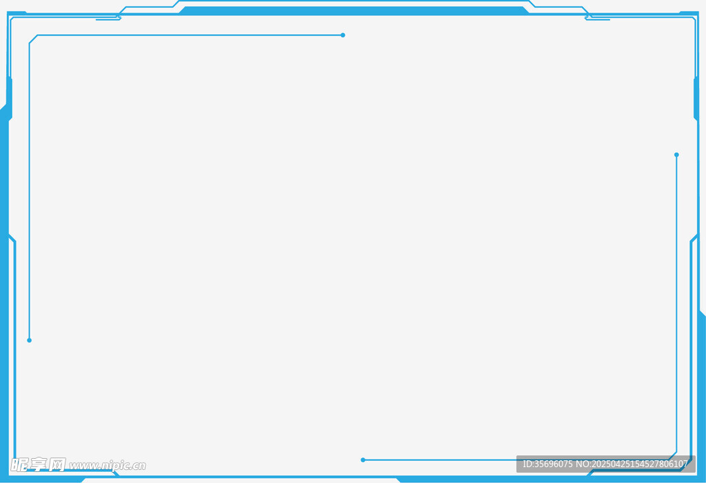 蓝色边框空白图片模板