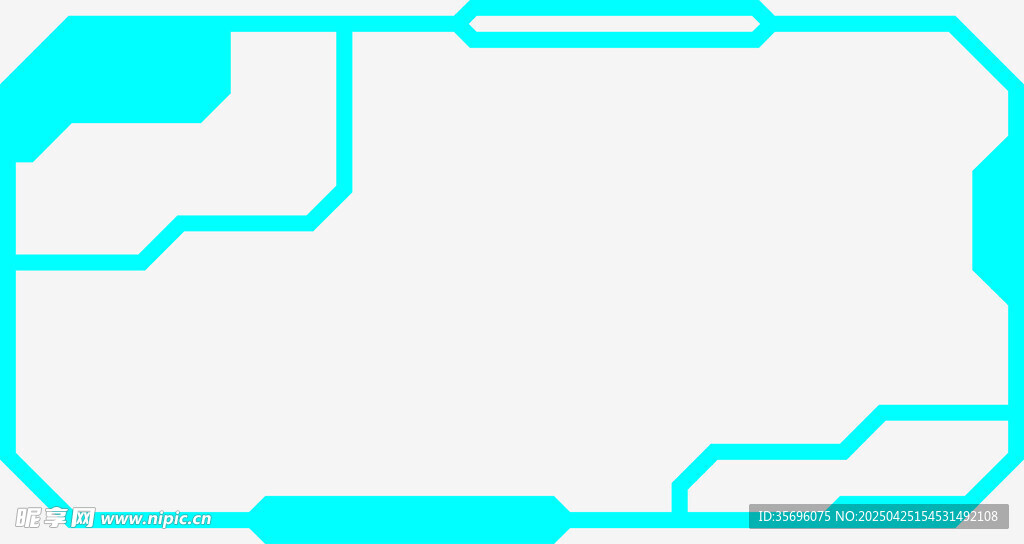 蓝绿色科技风边框图案