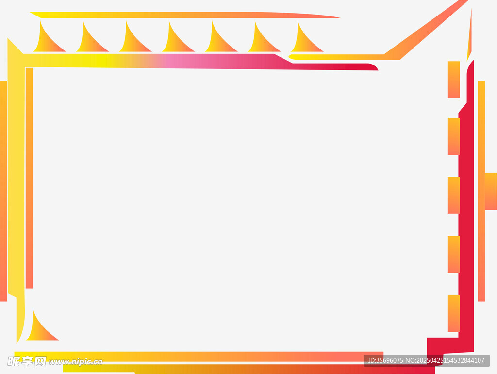 多彩几何边框装饰图案