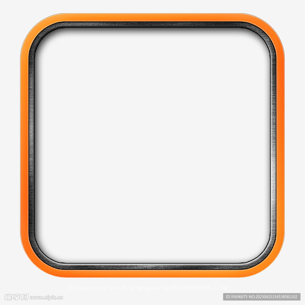 橙色边框方形空白框
