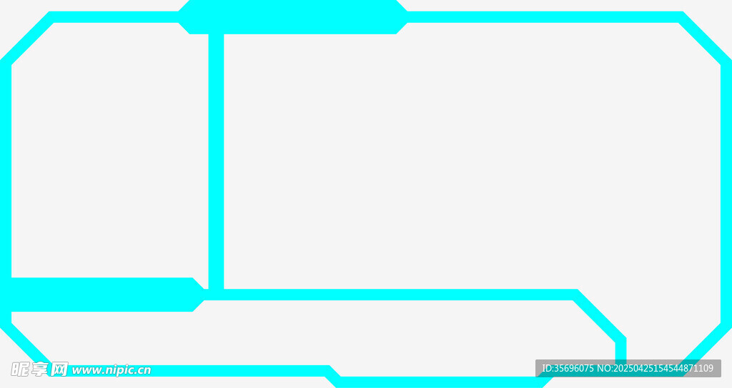 蓝色简约边框设计元素