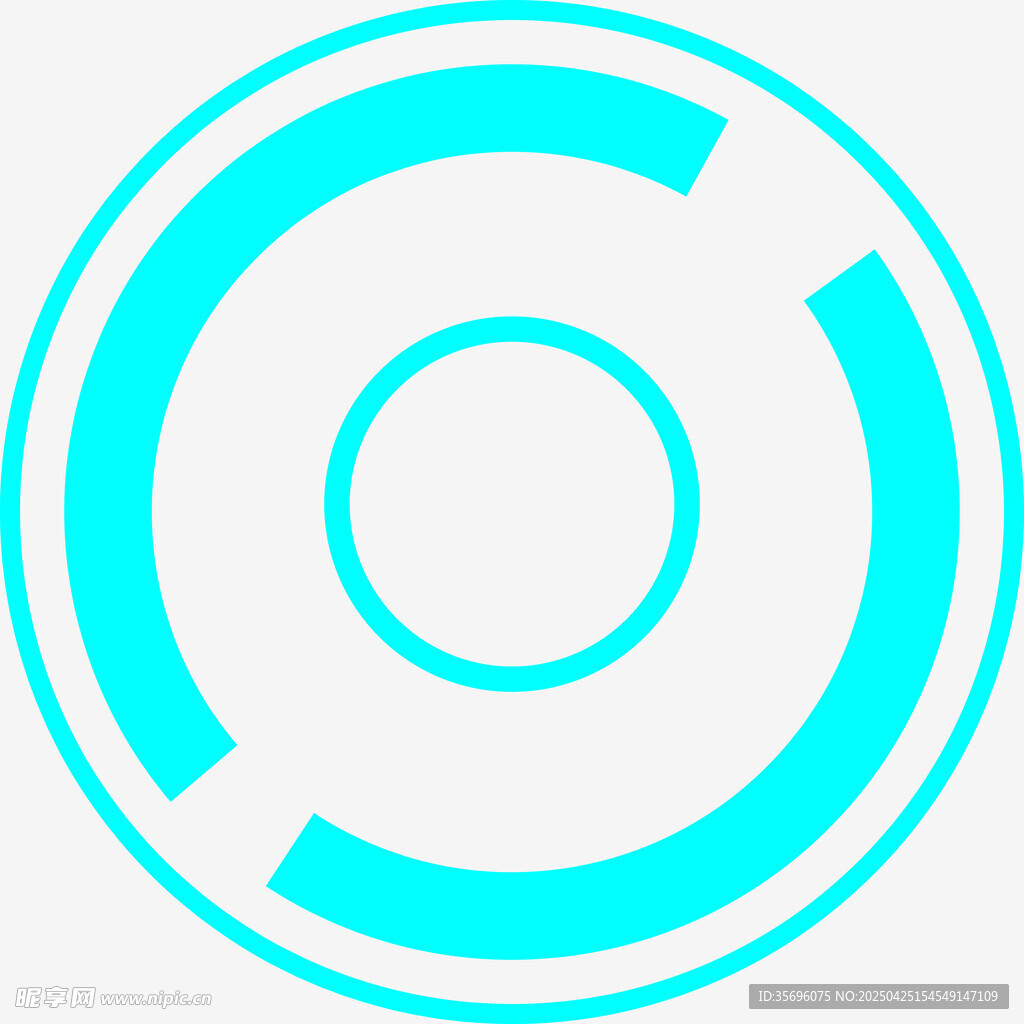 蓝绿色环形科技感图标