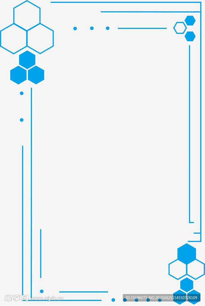 蓝色几何边框背景图