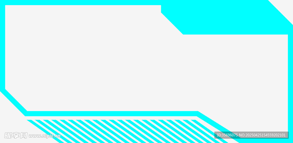 蓝绿色几何线条边框背景