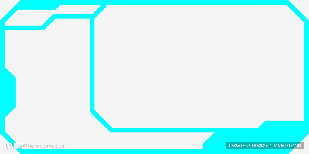 蓝白科技风边框图案