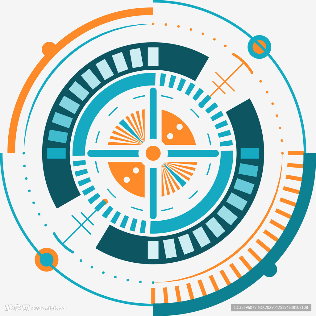 科技风圆形几何图案设计