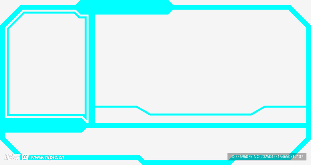 蓝绿色科技风边框图案