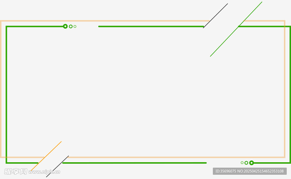 绿色简约边框空白背景图