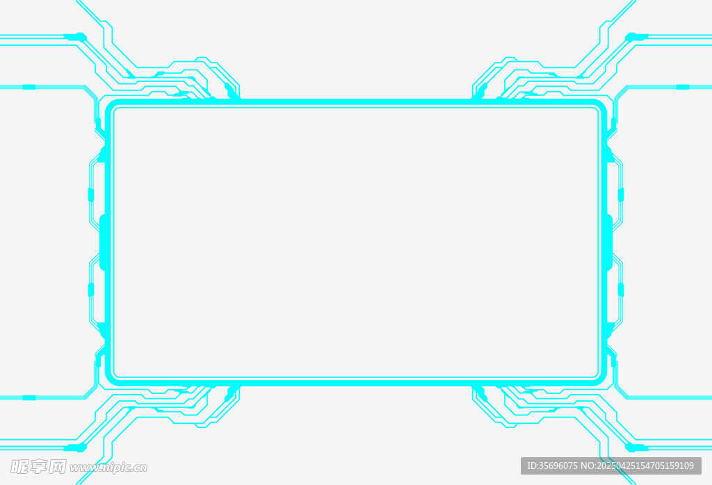 蓝绿色边框空白装饰图案