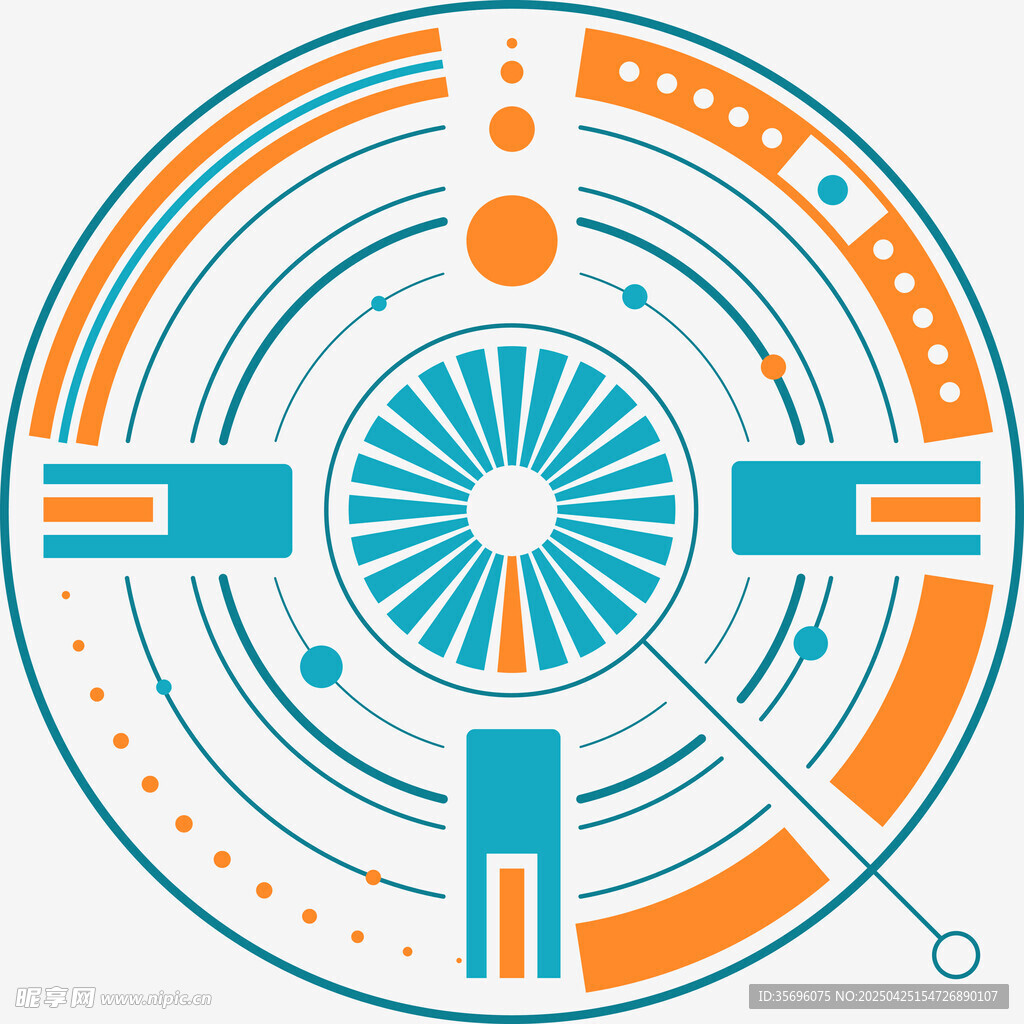 科技感圆形界面设计元素