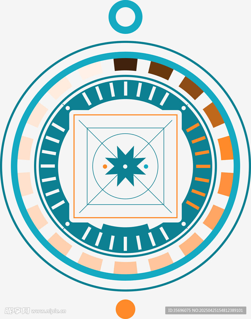 复古风格圆形罗盘图案