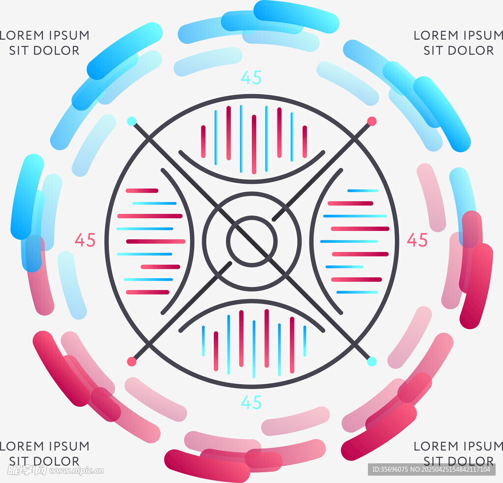 彩色DNA环形图案设计