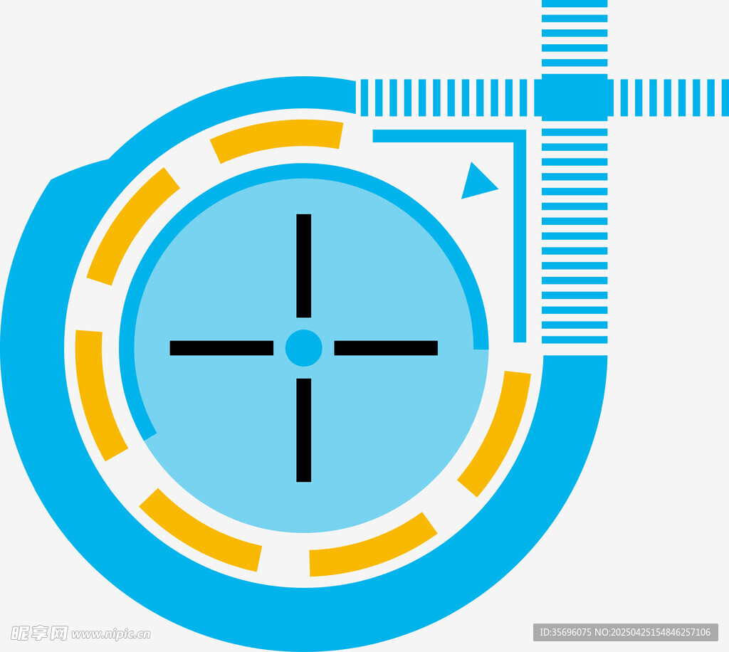 蓝色科技风瞄准图标设计