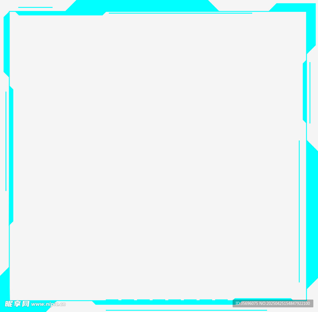 蓝白简约边框设计元素