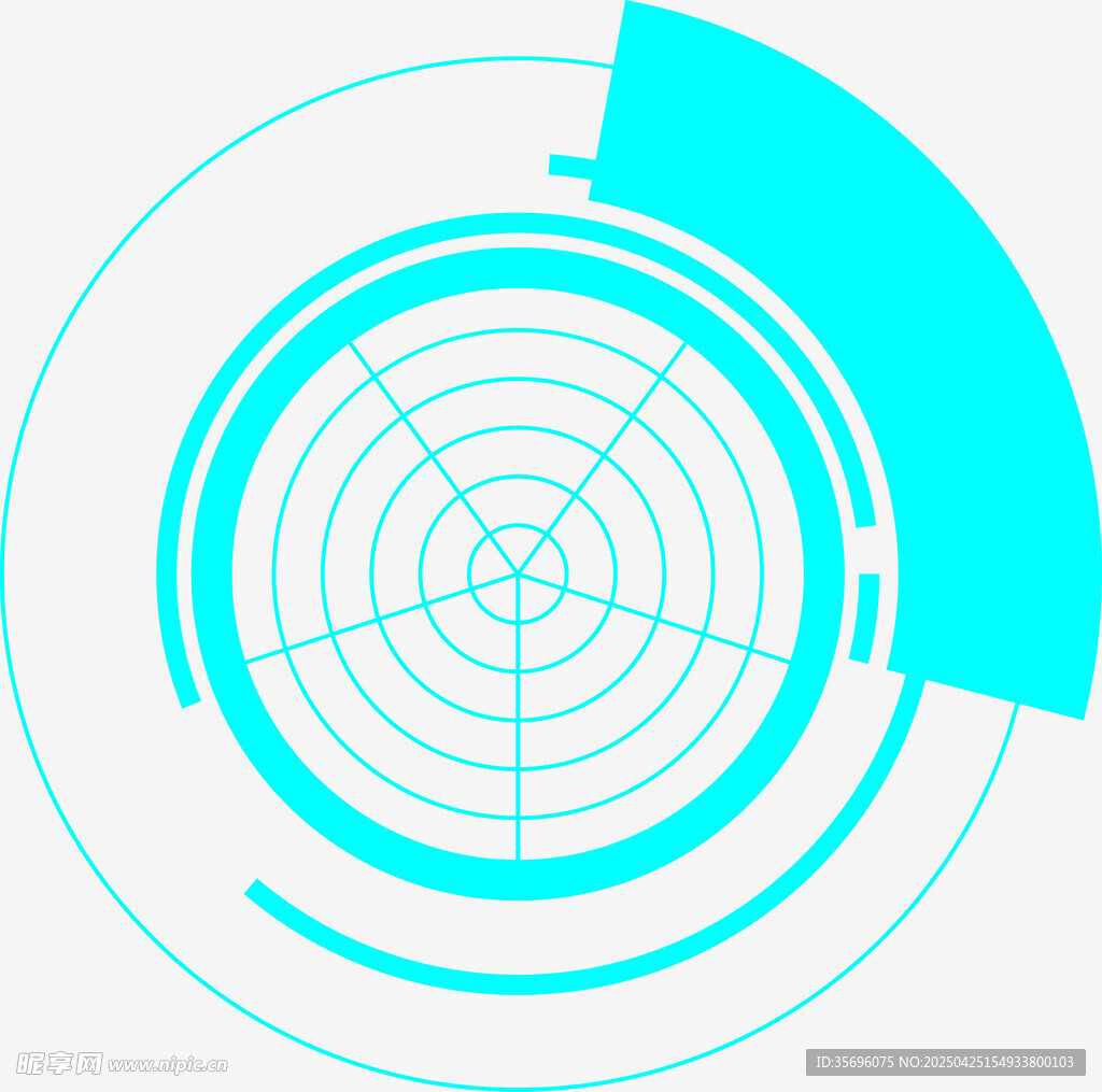 科技感蓝色圆形线条图案