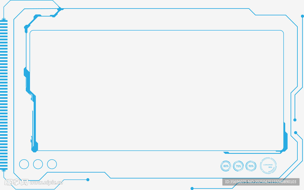 蓝色科技风边框设计元素