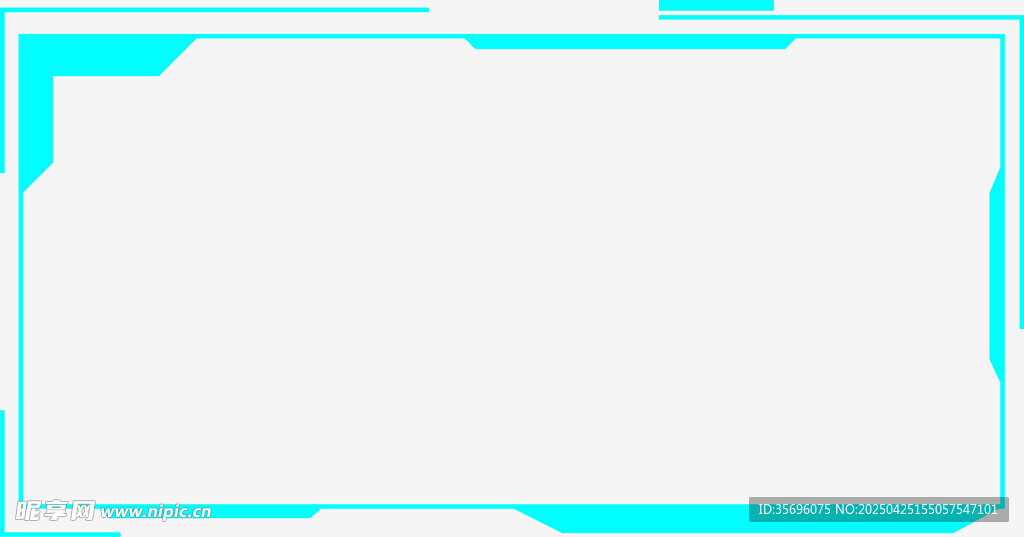 蓝白简约科技风边框背景