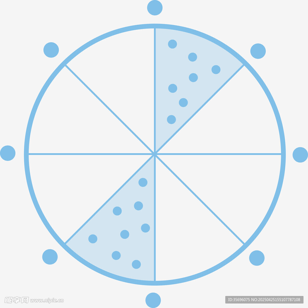 蓝色扇形统计图示例图