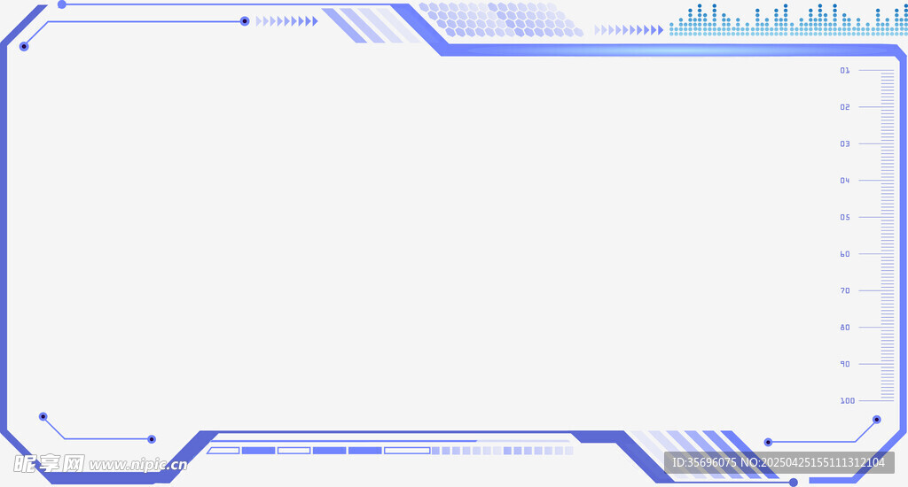 蓝色科技风边框背景图