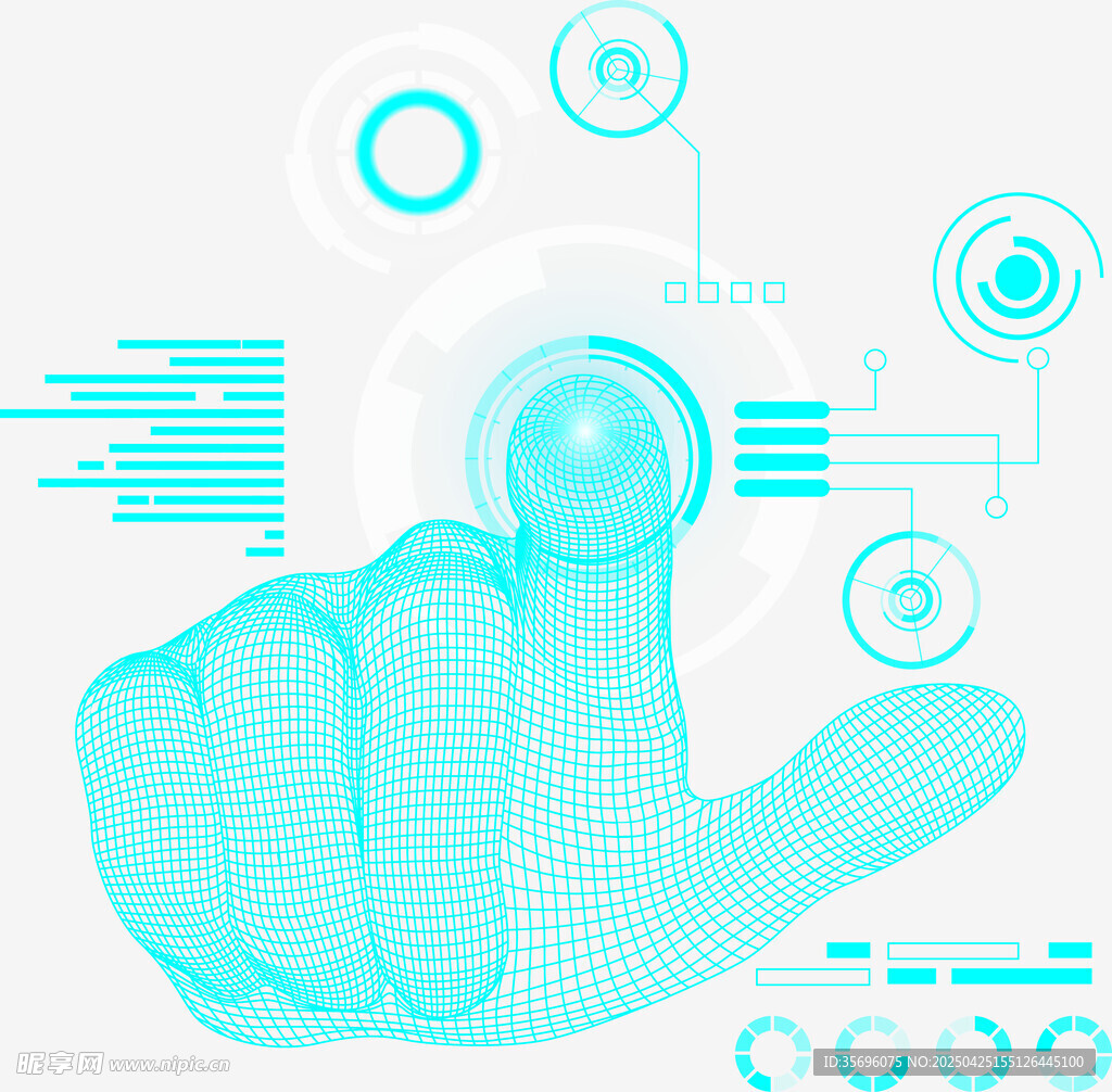 指尖触碰科技元素画面