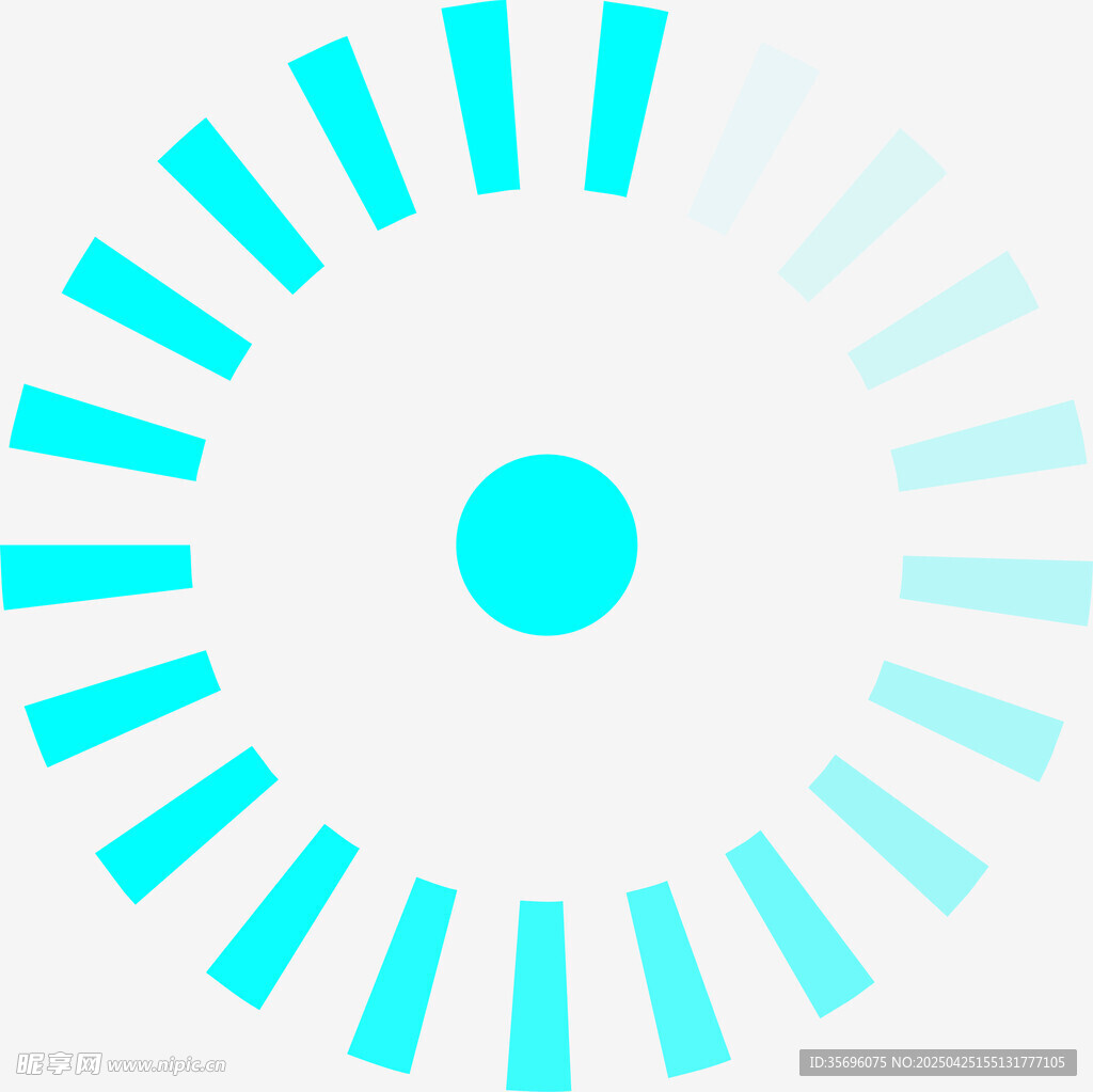 蓝白放射状几何图形元素