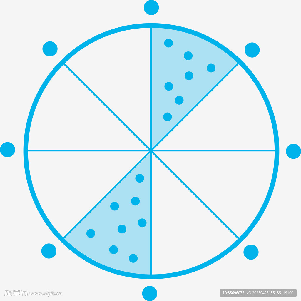 蓝色扇形图表